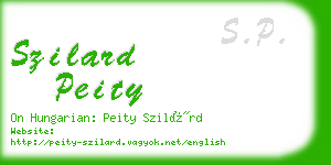 szilard peity business card